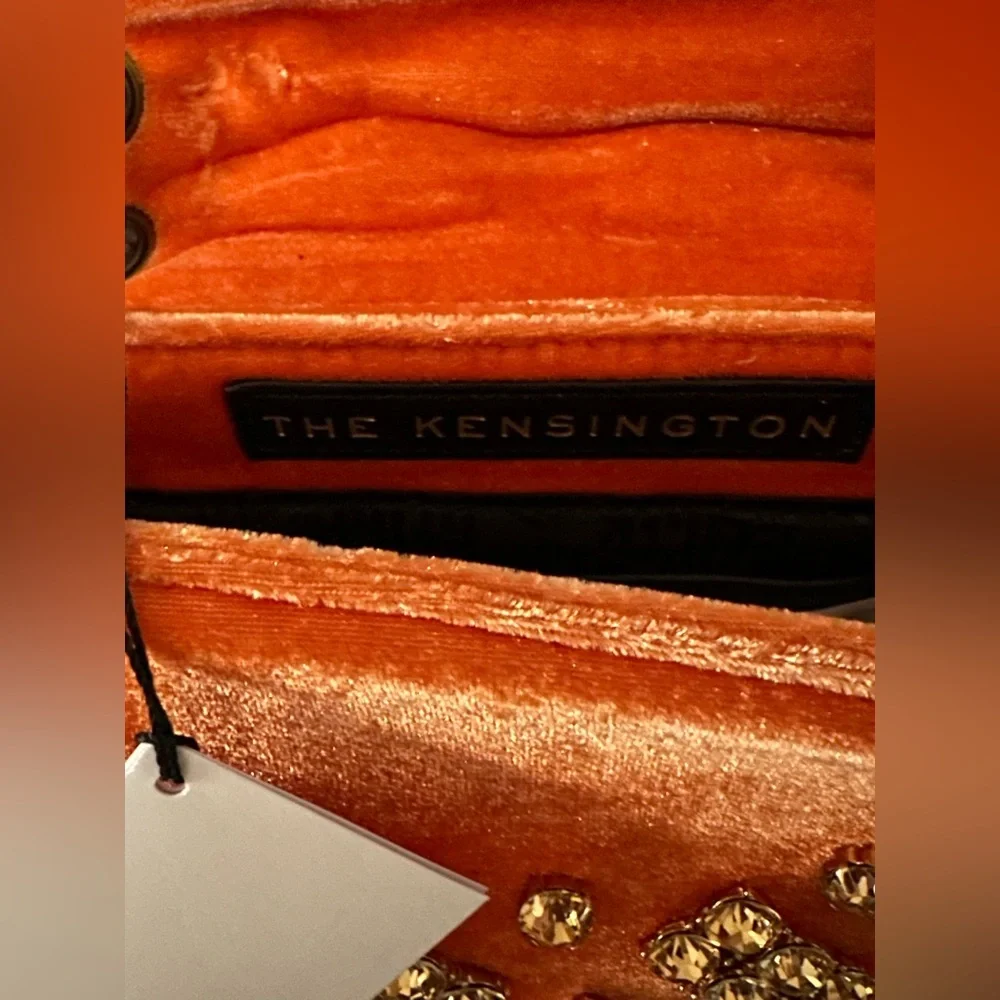 Kurt Geiger London Velvet Mini Kensington Orange Crossbody Bag NWT and Dust Bag